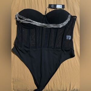 Black Sweetheart Bustier Bodysuit
